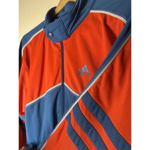 Adidas Men's Large Full-Zip Track‎ Jacket Orange Blue With Collar Button
